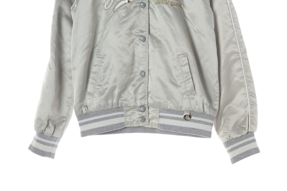 MLB 뉴욕 양키스 실버 새틴 후드 바시티 자켓 90 상품이미지4