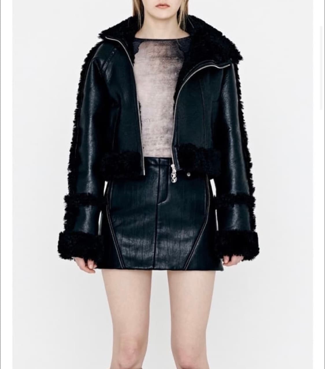 Yuse unbalance shearing short jacket 상품이미지1