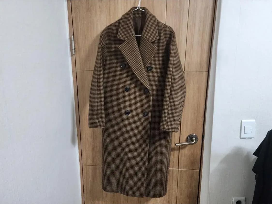 (F)여성 닐바이피 핸드메이드 체크 더블 코트 상품이미지1