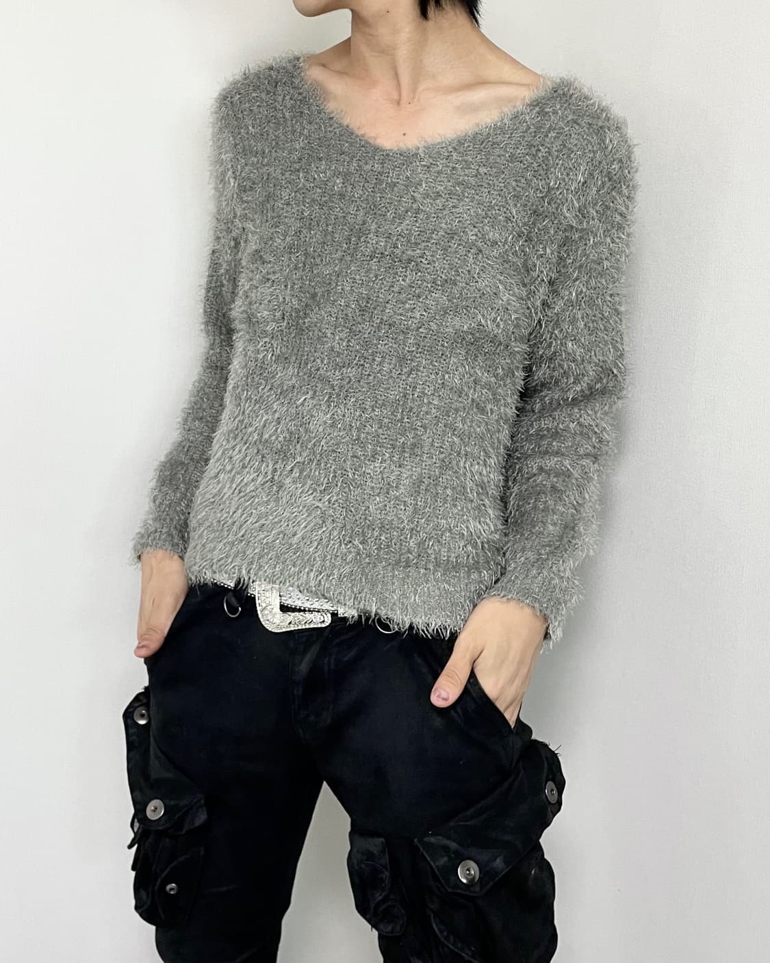 Dark green Fur sleeve 상품이미지1