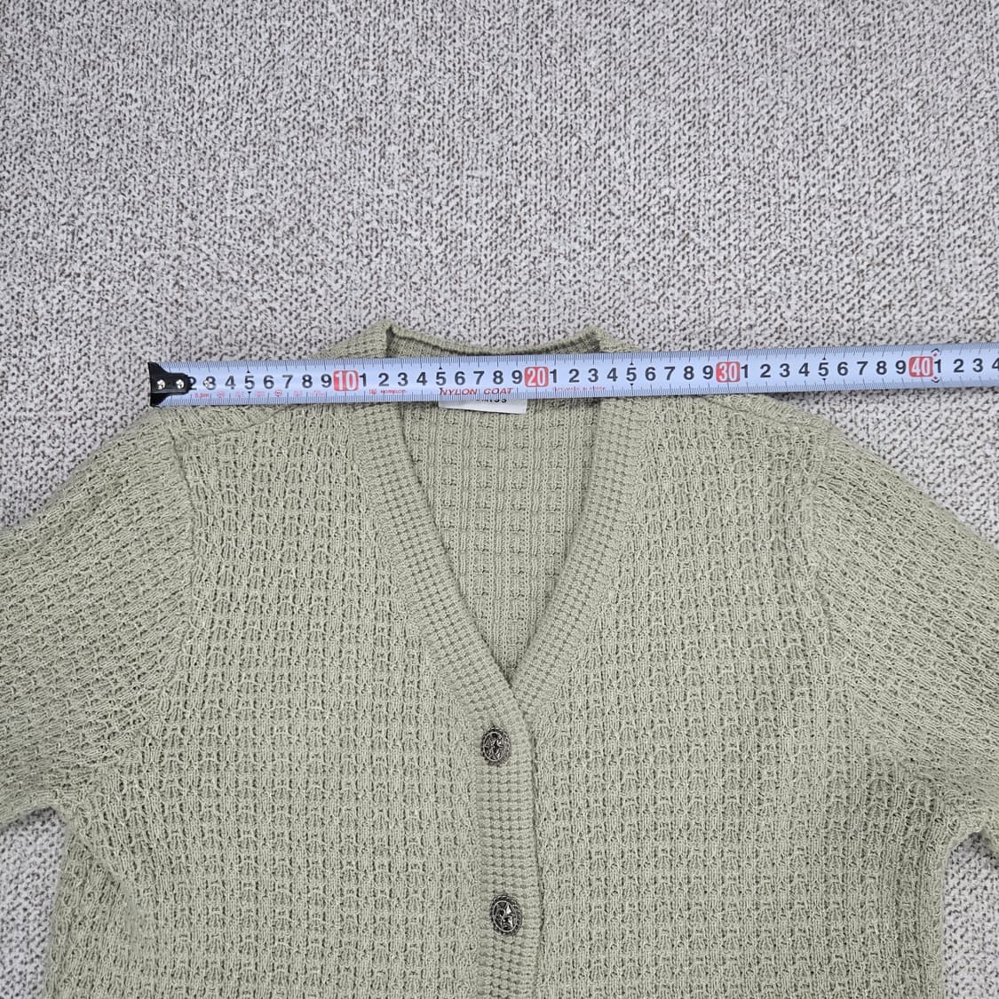 0068 쉬즈미스  23ss민트크로쉐 브이넥 가디건 55 상품이미지5