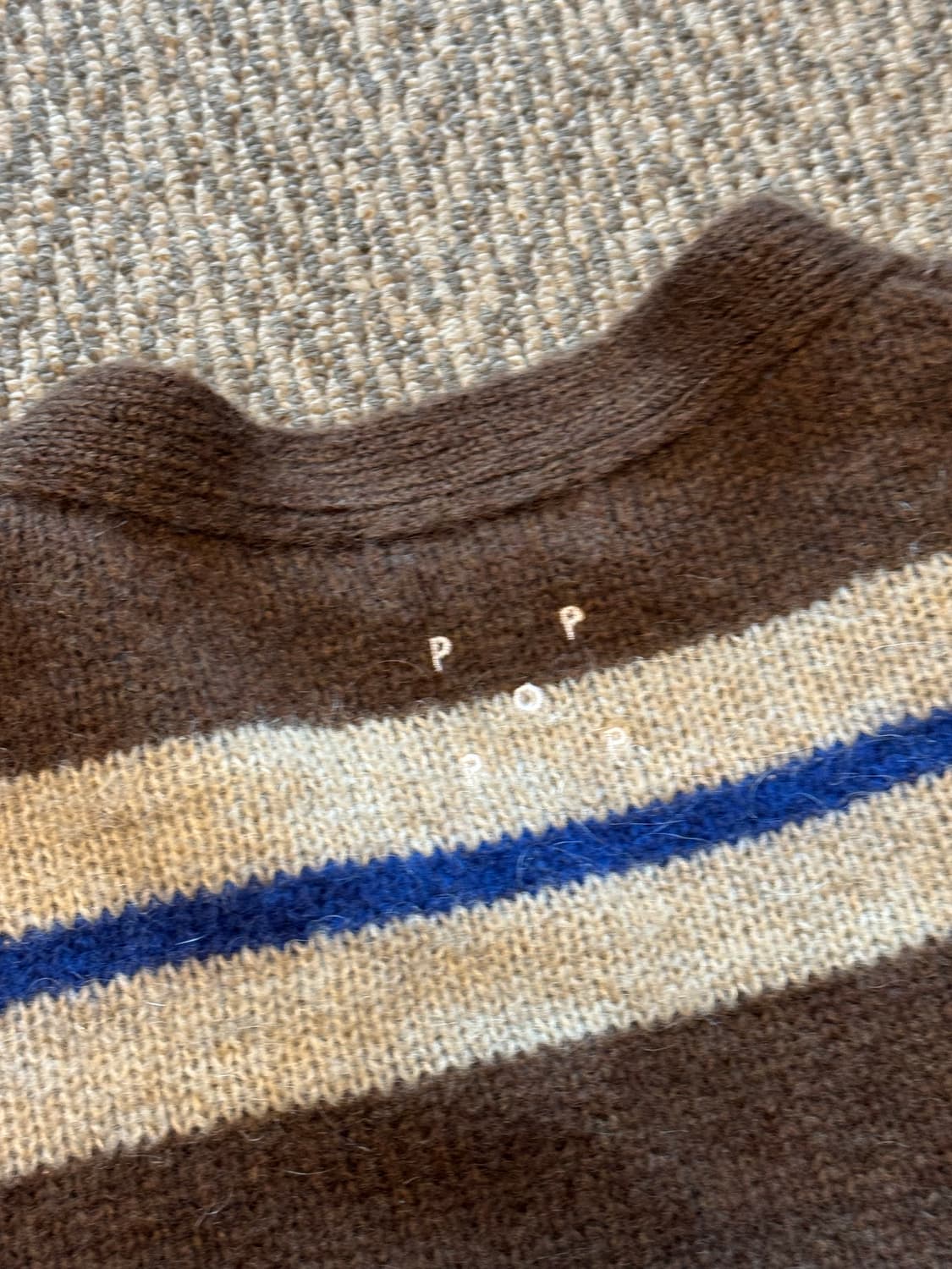 팝트레이닝 컴퍼니 스트라이프 니티드 가디건 브라운 XL 상품이미지8