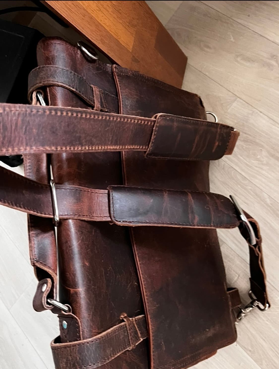 AtopHandcraft 빈티지 가죽 노트북 백팩 브리프케이스 상품이미지2