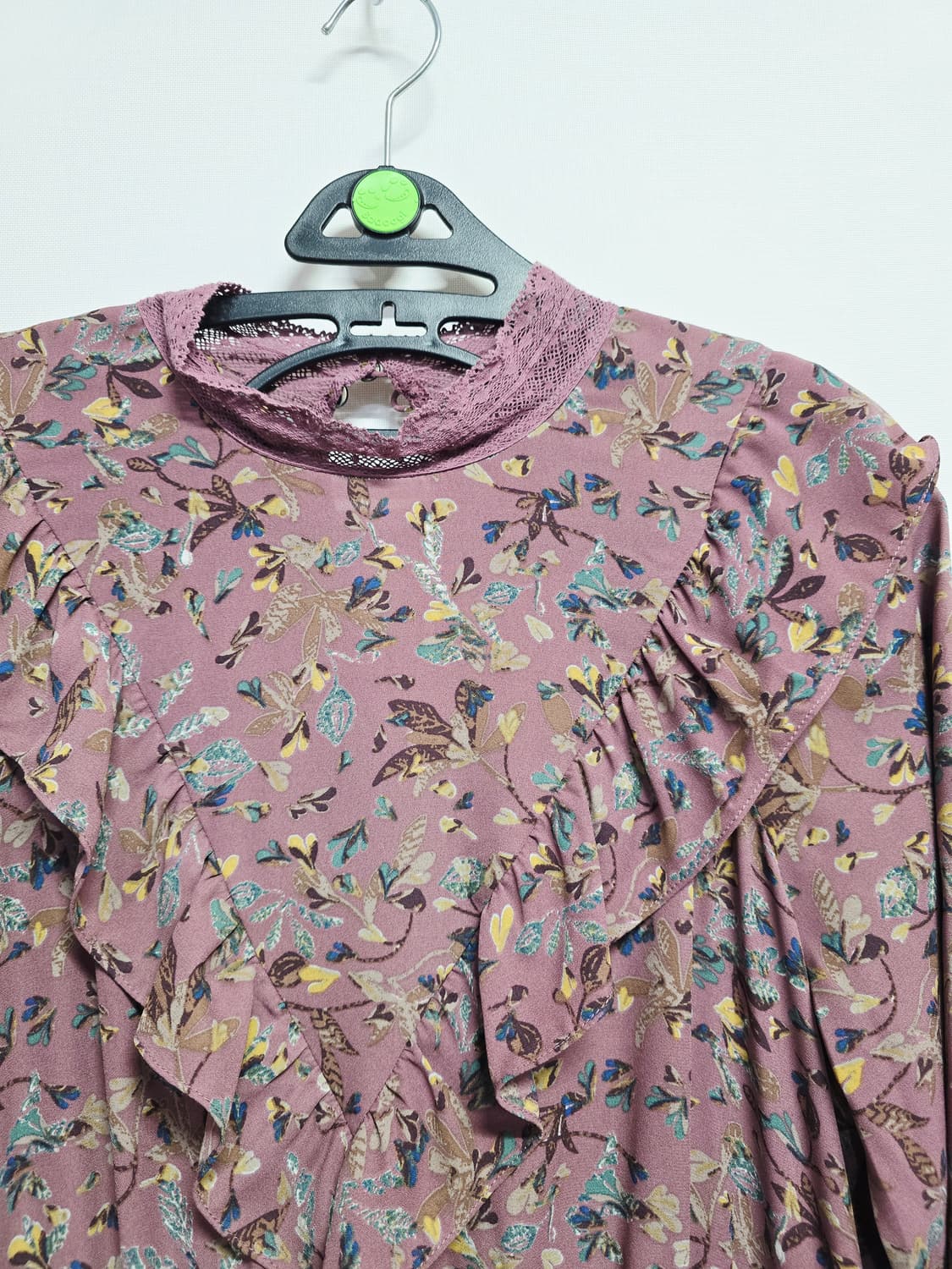 thursdayisland 잔꽃무늬 롱 원피스 프릴 장식 상품이미지2