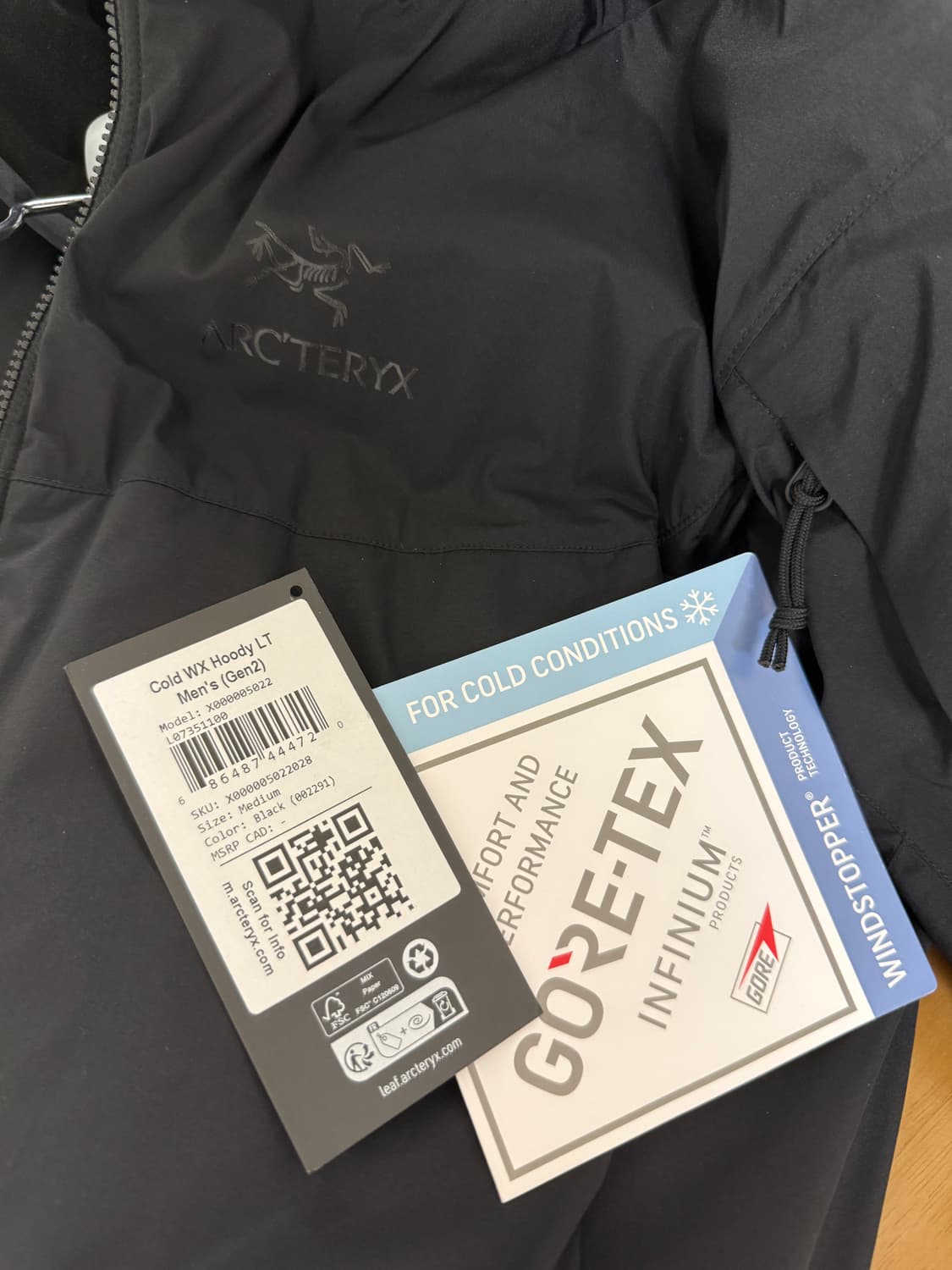 신품급) 아크테릭스 리프 콜드 2.0 블랙 M사이즈 팝니다 상품이미지2