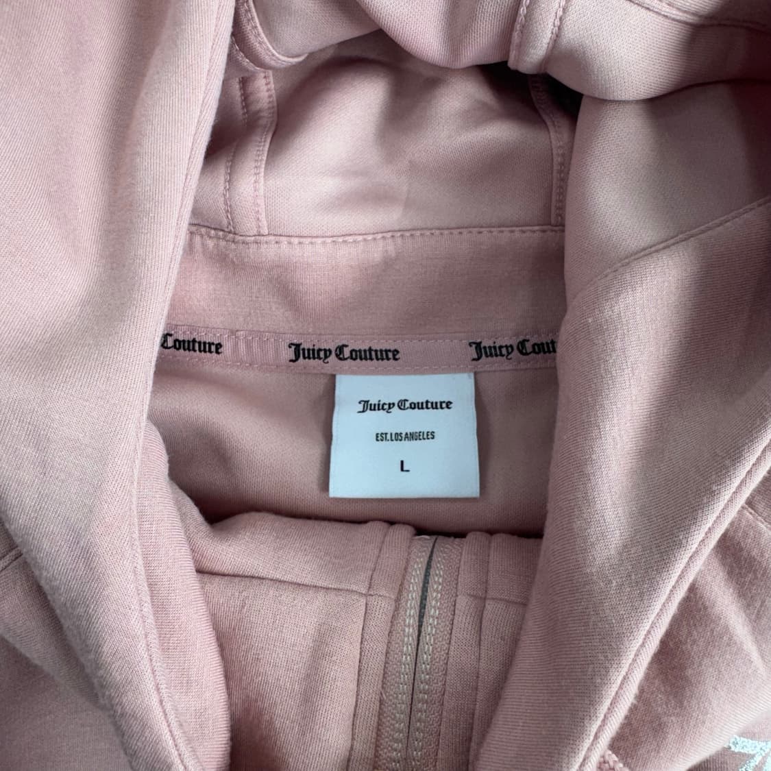 Juicy couture 쥬씨꾸뛰르 큐빅로고 핑크 후드집업   상품이미지5