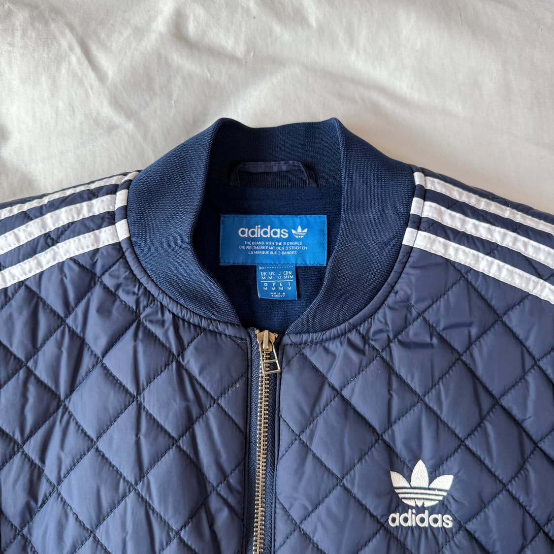 2+1) 아디다스 퀼팅 자켓 네이비 삼선 M-L 상품이미지2
