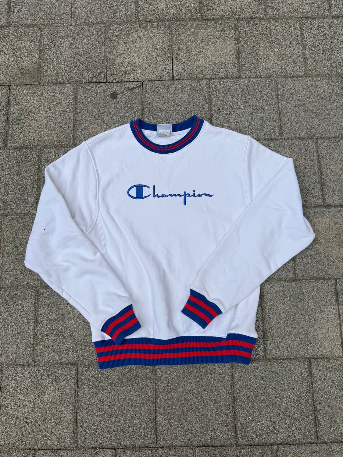 챔피온 화이트 맨투맨 티셔츠 상품이미지1