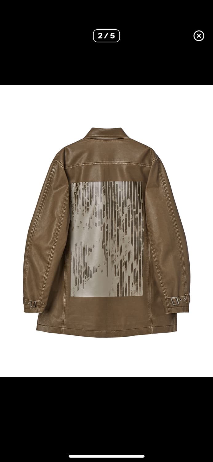 더오픈프로덕트 ECO-LEATHER PRINT JACKET, BROWN 상품이미지2