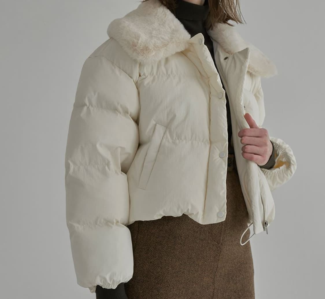 나인(Nain) 크롭 퍼카라 패딩 점퍼 핑크 상품이미지6