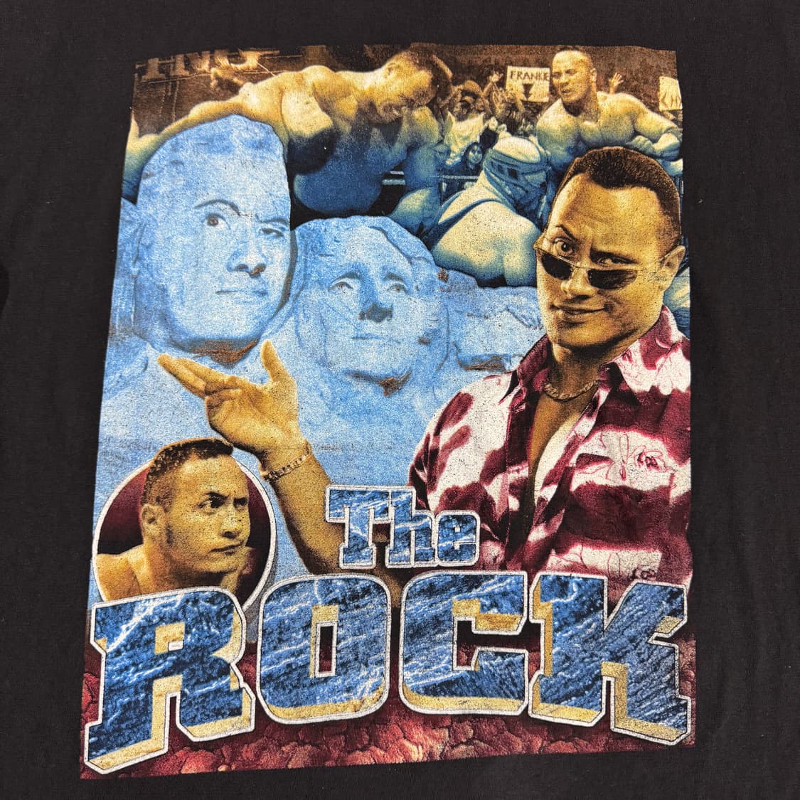 빈티지 90s WWF The Rock Raptee 더락 랩티셔츠 상품이미지6