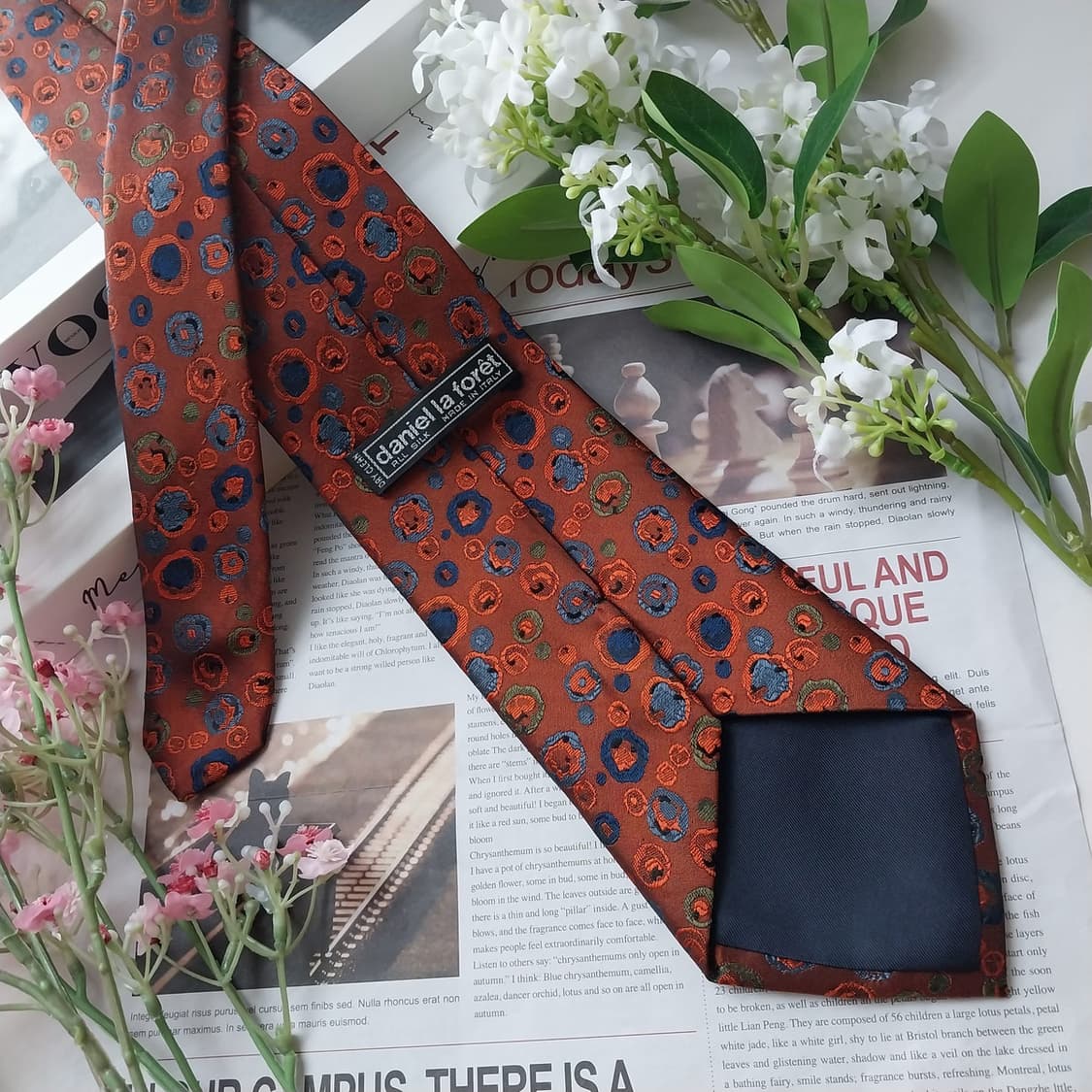 다니엘 라 포레 실크 추상 도트 넥타이 9.5cm A+등급 K1789
 상품이미지5