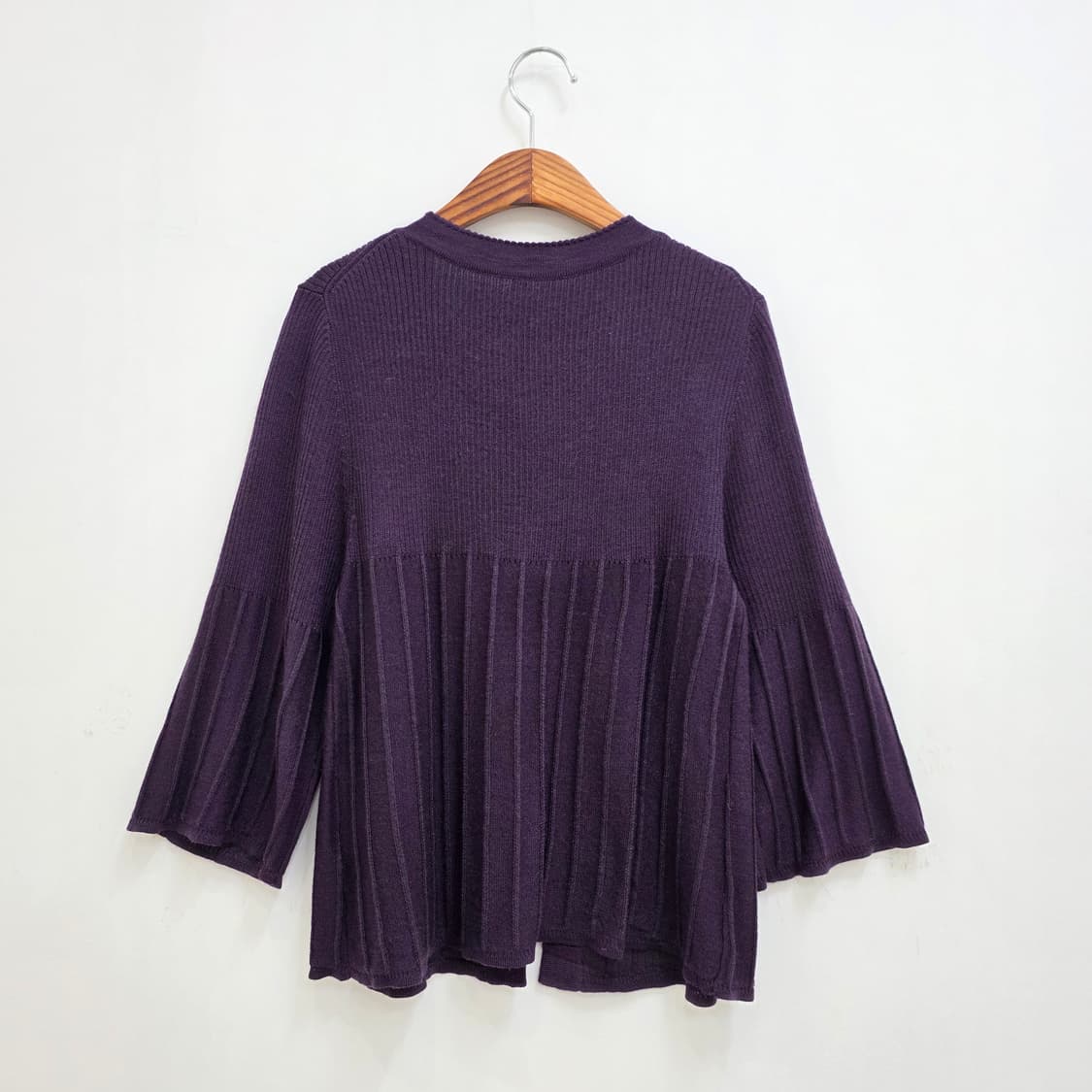 다크퍼플 울혼방 여리핏 7부 니트 가디건 상품이미지2