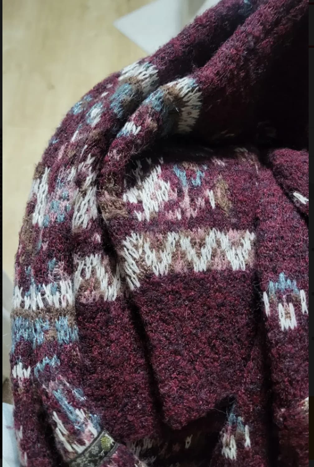 써스데이 자주색 비즈장식 알파카 가디건 보헤미안 빈티지 상품이미지3