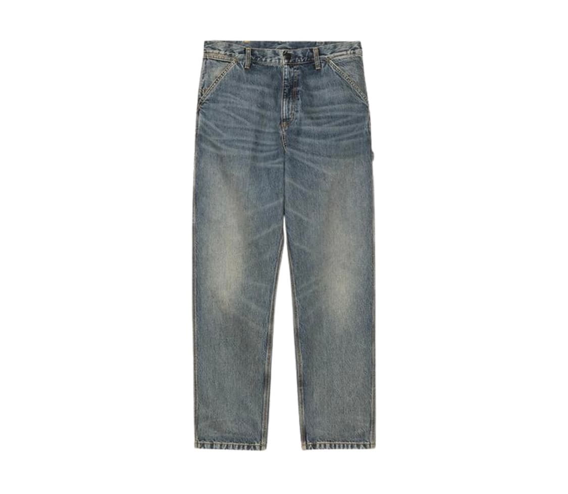 칼하트 WIP 싱글 니 팬츠 블루 원 워시드 32 상품이미지4