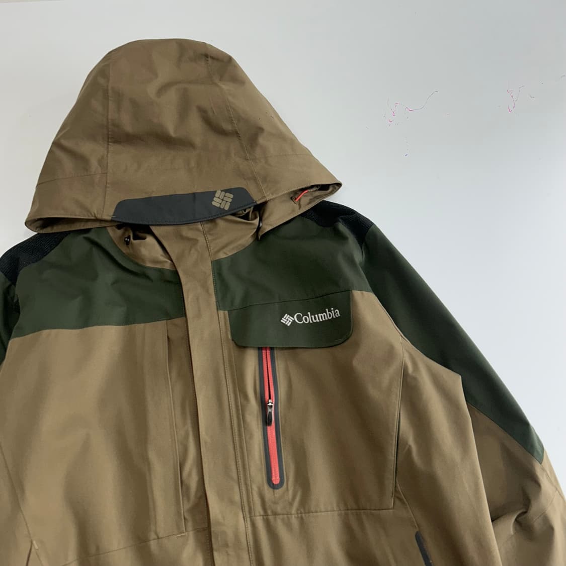 Columbia 콜롬비아 이중 2-way 지퍼 카키 배색 바람막이 상품이미지4