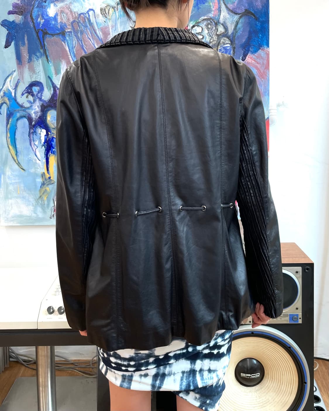 [L] 발망 플리츠 레더 자켓 상품이미지5