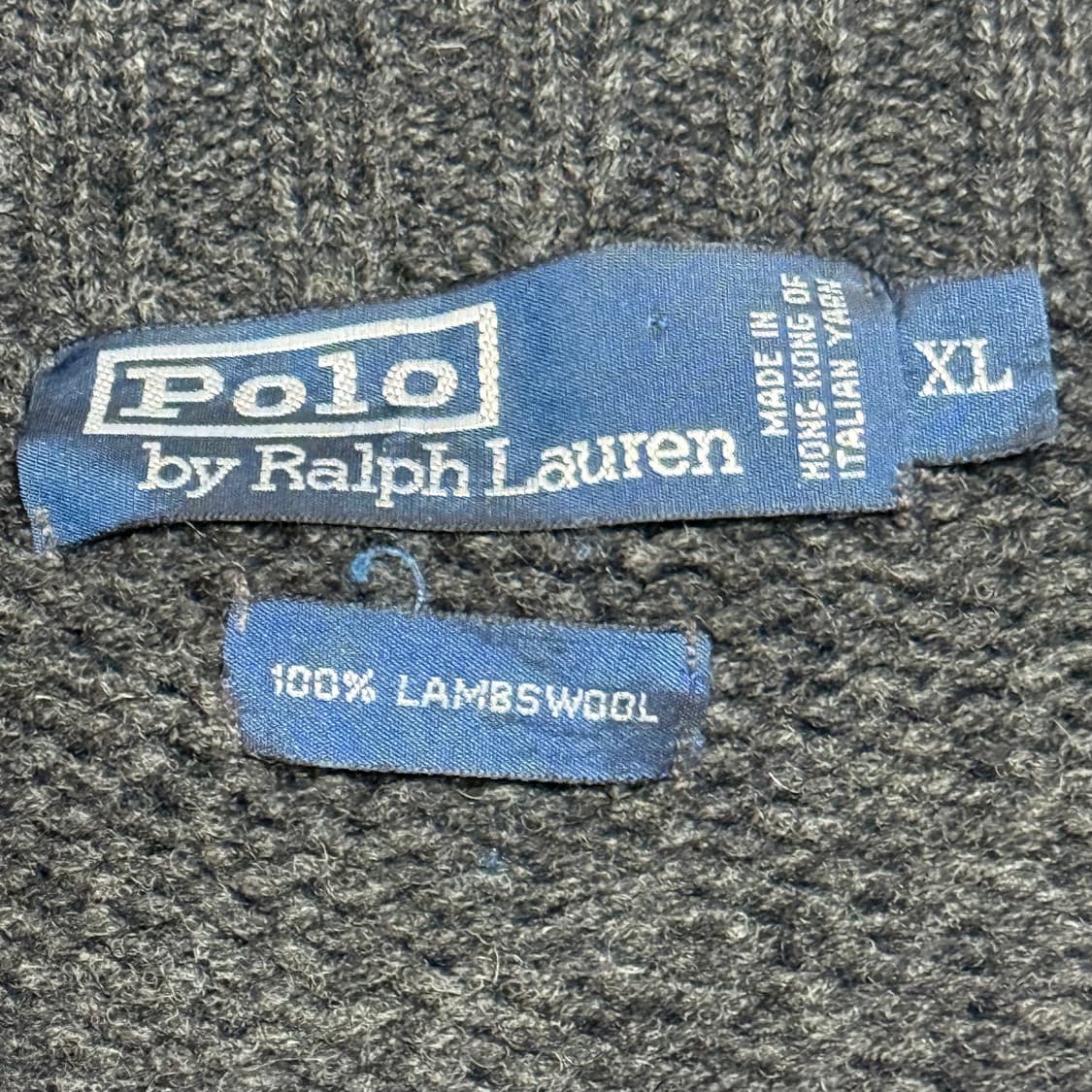 Polo Ralph Lauren 100% 램스울  차콜그레이 니트 집업 상품이미지3