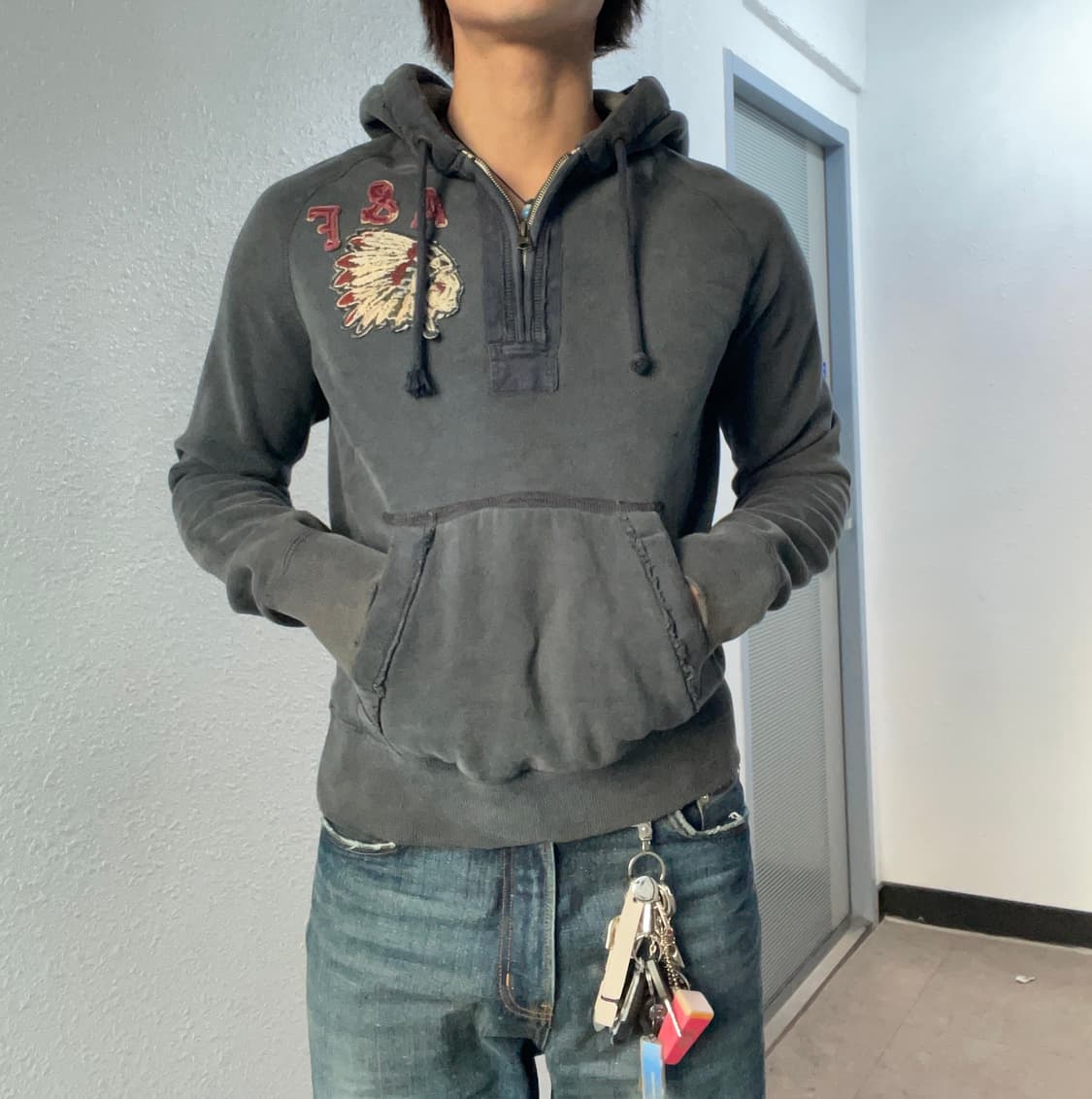 아베크롬비 피그먼트 인디안 반집업 상품이미지3