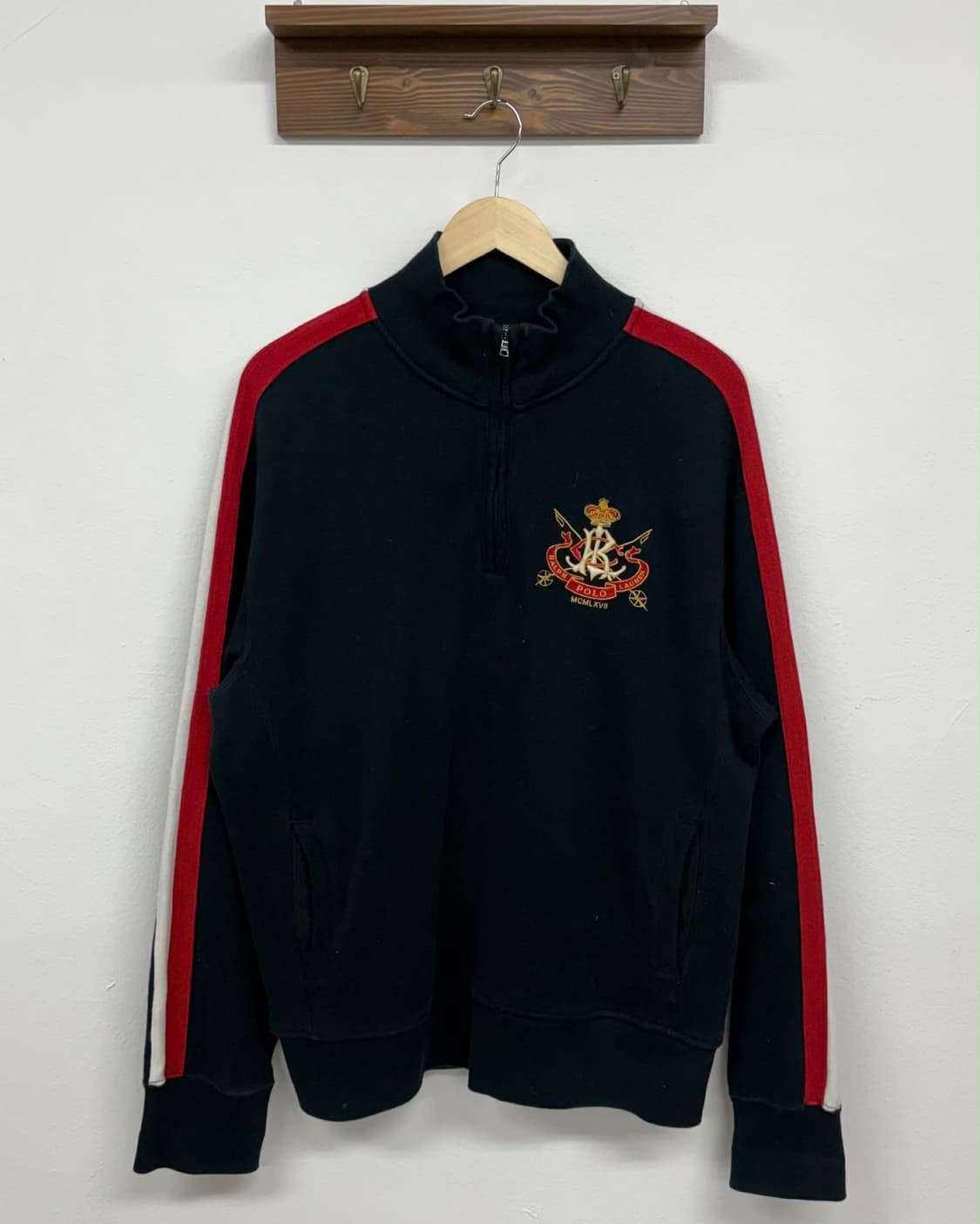 [L] 폴로 랄프로렌 사이드라인 반집업 스웻 셔츠 상품이미지1