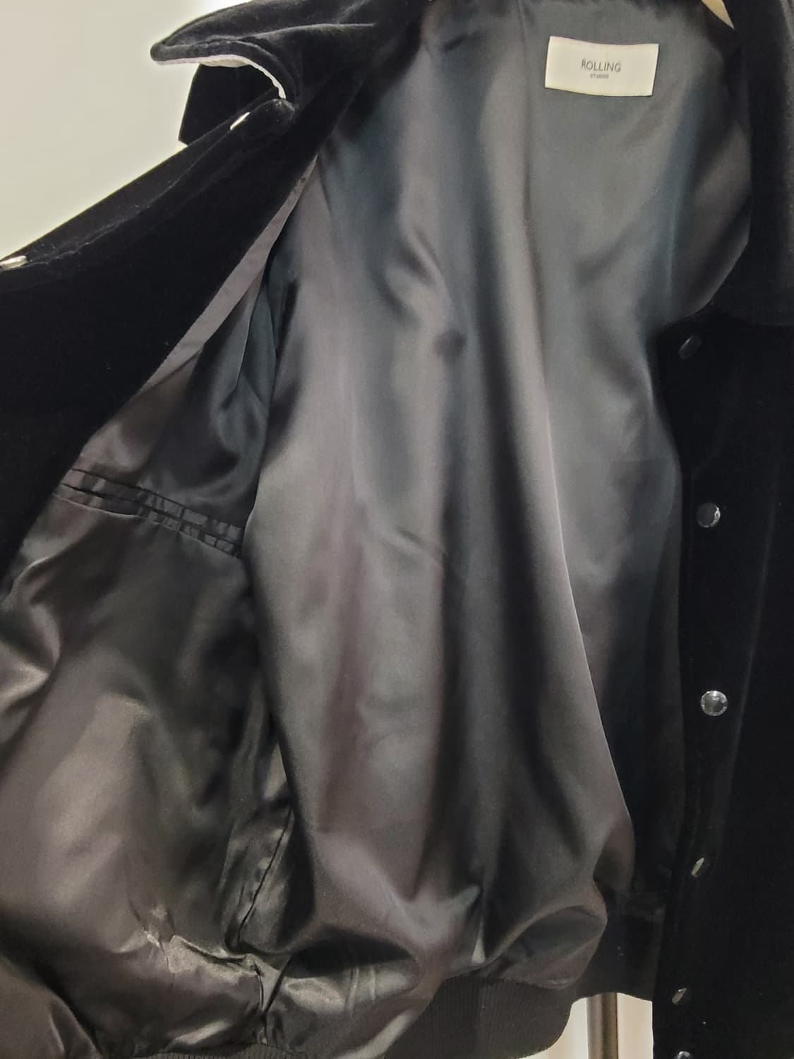 롤링스튜디오 벨벳 블랙 바시티 자켓 XL사이즈 상품이미지7