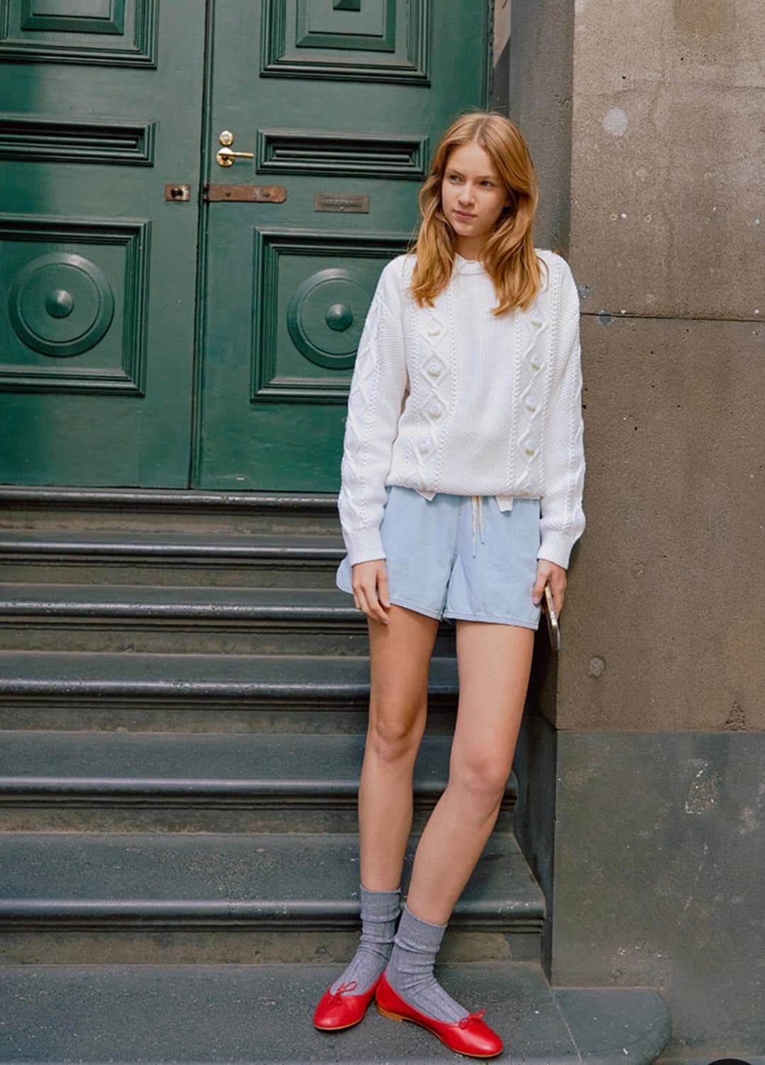 앤유 몬벌크 피셔맨 플라워 니트 (Ivory) 66사이즈 새제품 상품이미지2