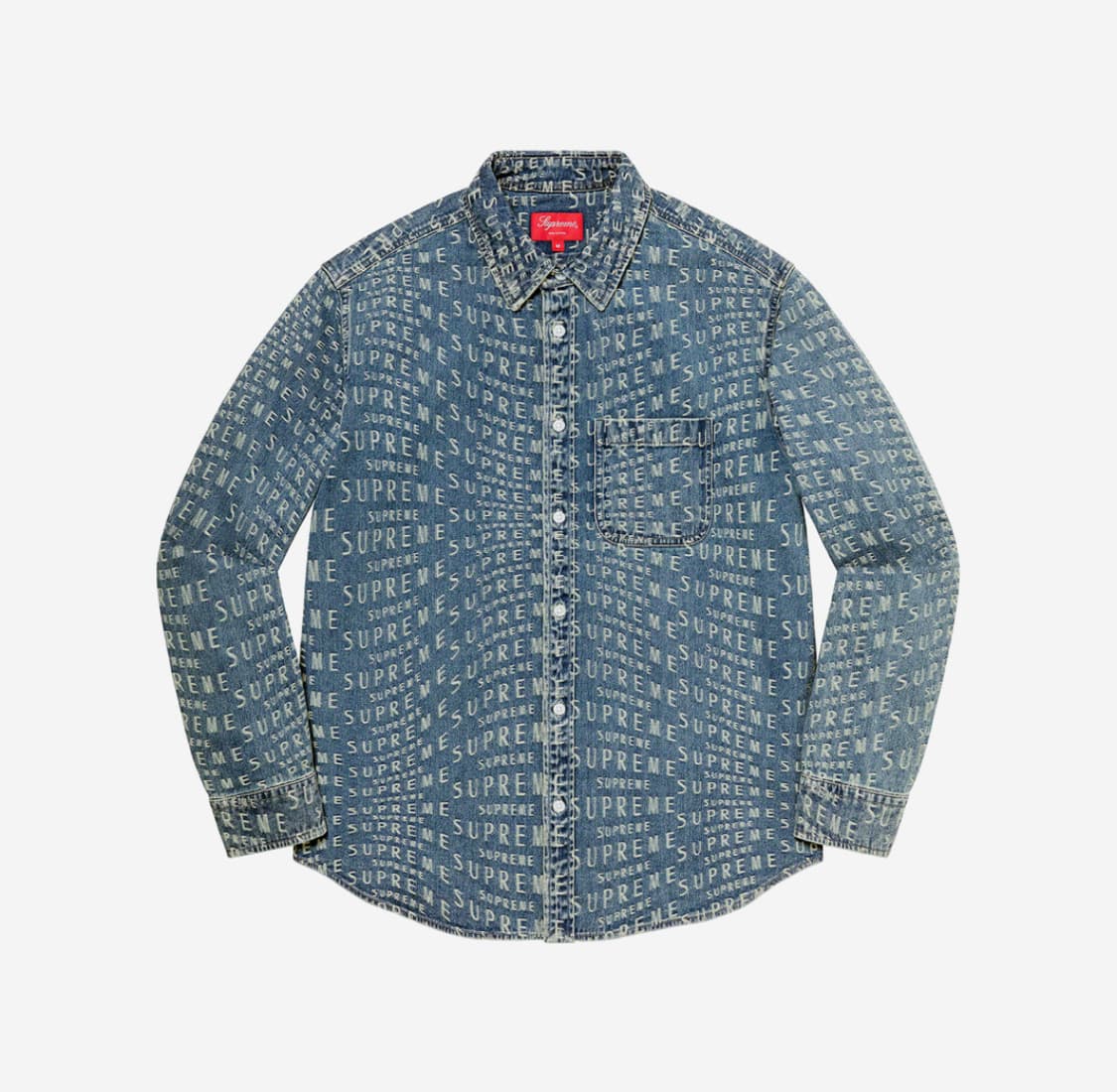 [L] 슈프림 워프 자카드 로고 데님 셔츠 상품이미지7