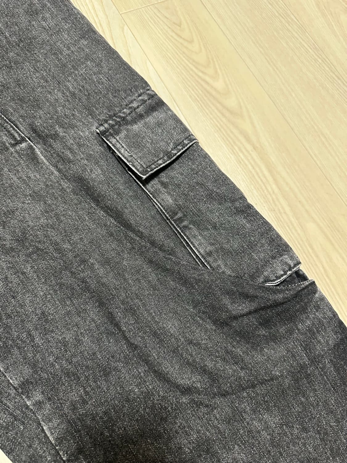 라퍼지스토어 인시전 와이드 카고 데님팬츠 블랙 L 상품이미지3