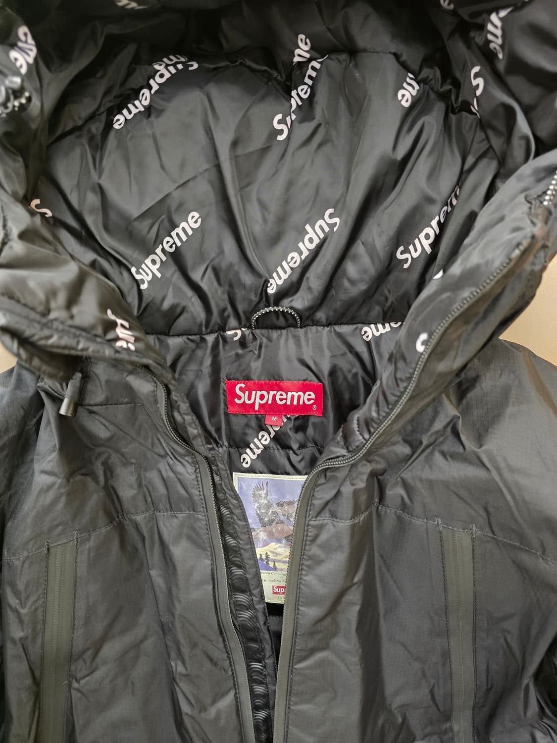 슈프림 트리플 레이어 방수통기성 덕다운 패딩자켓.   싸이즈 95 M.  상품이미지3