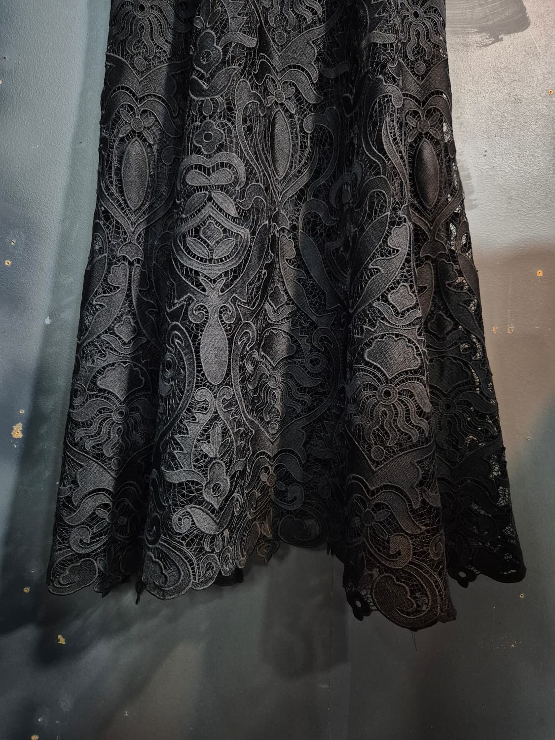 검정 레이스 롱치마 77 88 상품이미지5