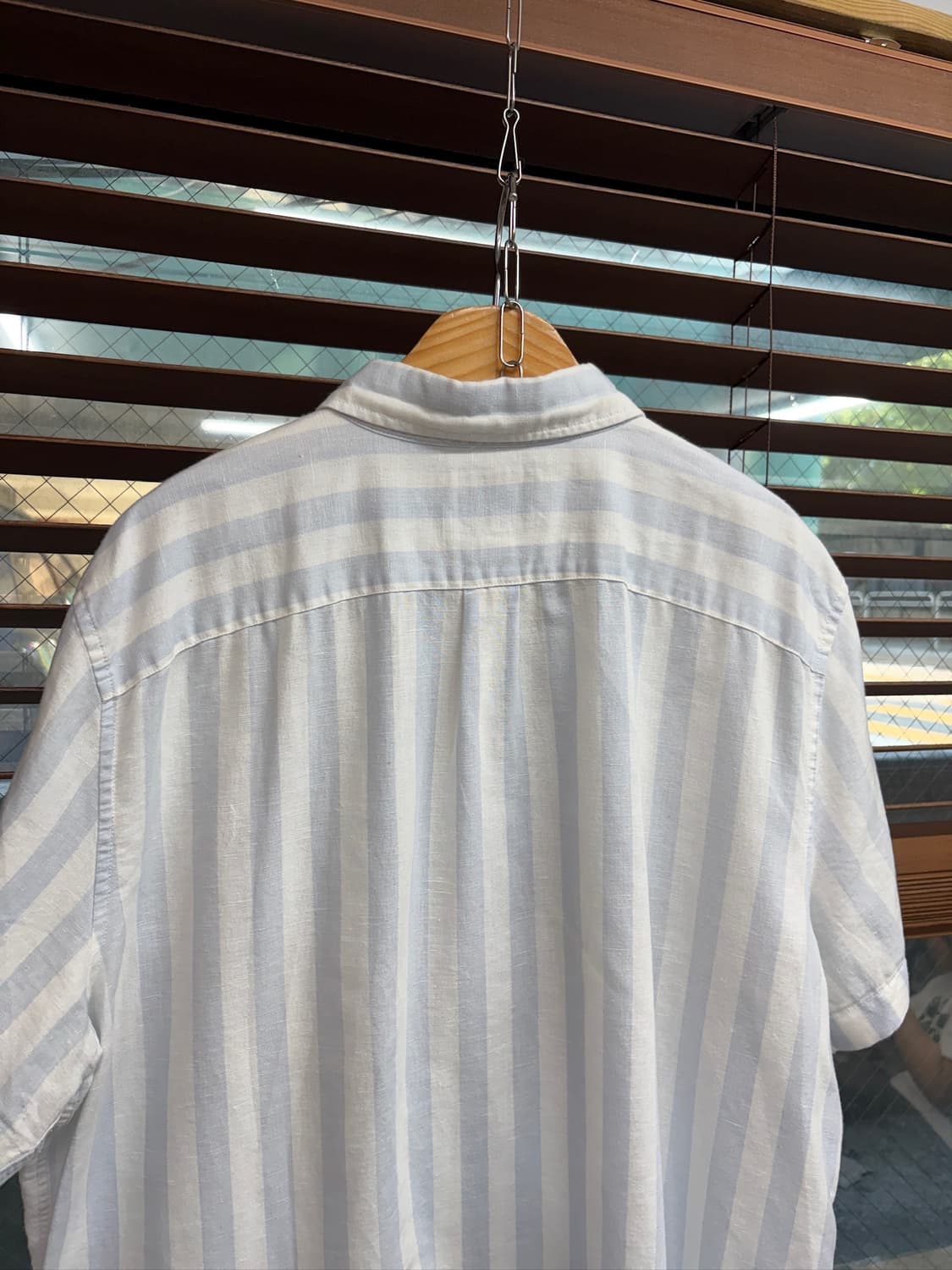 American Eagle 아메리칸 이글 코튼 린넨 스트라이프 반팔 셔츠 상품이미지3