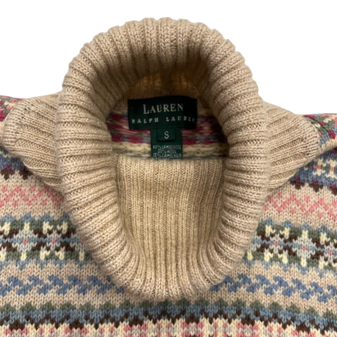 폴로 랄프로렌 에스닉패턴 베이지 폴라 니트 S 상품이미지4