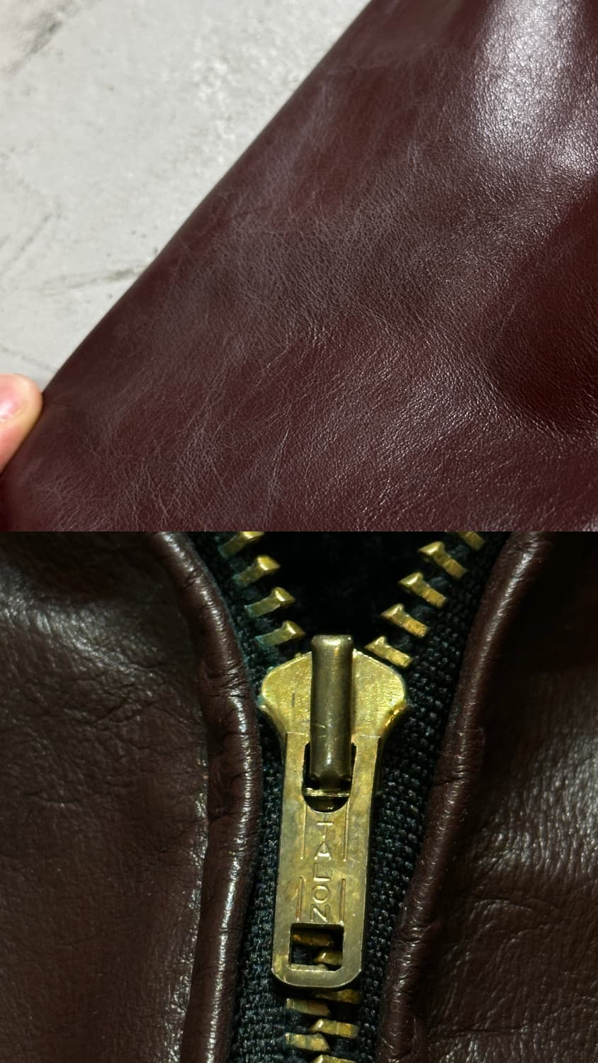 70's 빈티지 버건디 크롭 레더 자켓 파이트 클럽 상품이미지9