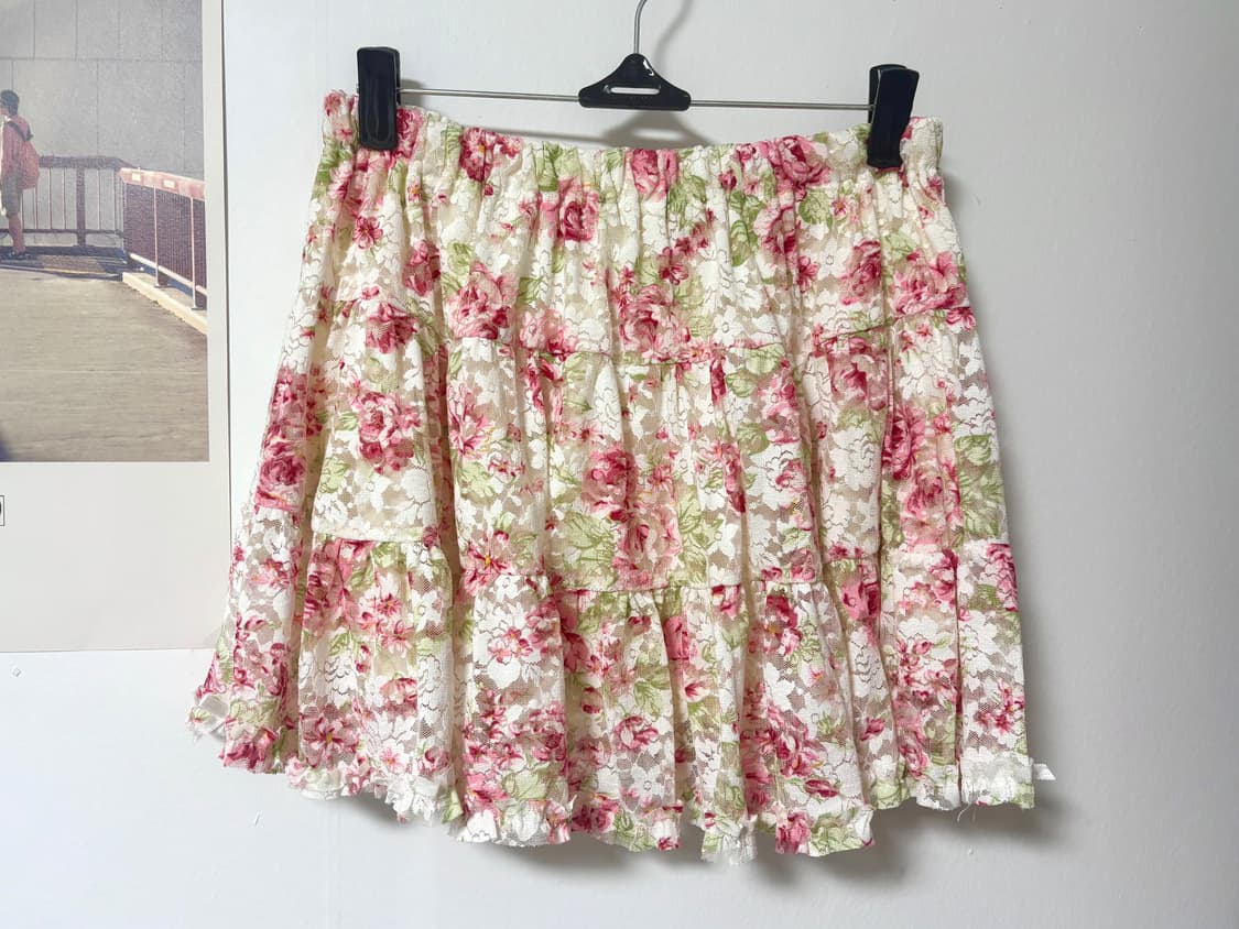 빈티지 리즈리사 히메갸루 플라워 레이스 스커트 상품이미지1