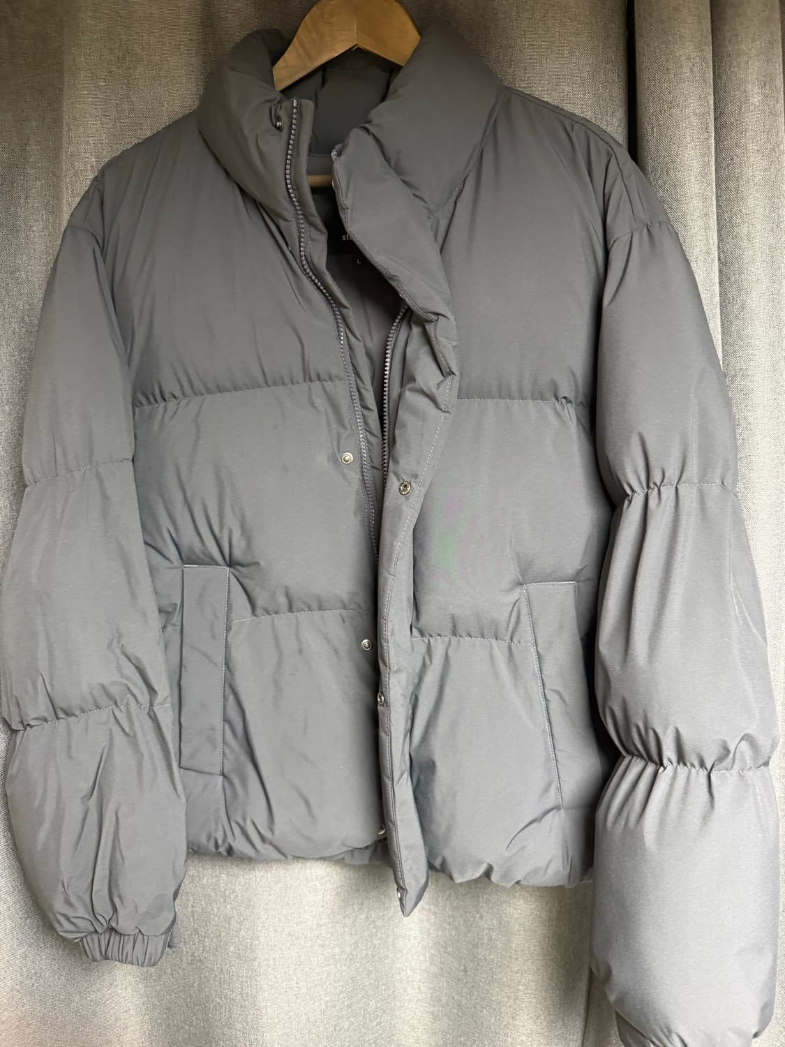 무신사 스탠다드 데일리 푸퍼 숏 패딩 재킷 [다크 그레이] L 상품이미지1