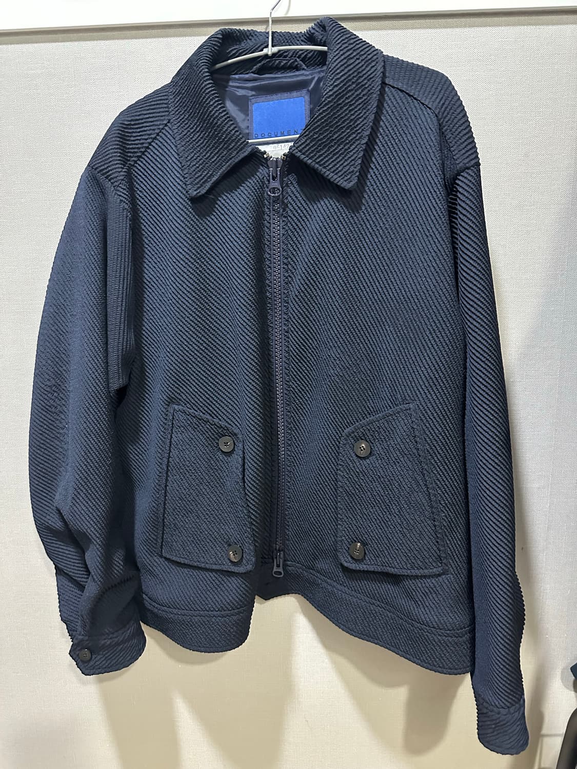 NAVY STRETCHED TWILL HARRINGTON JACKET  상품이미지3