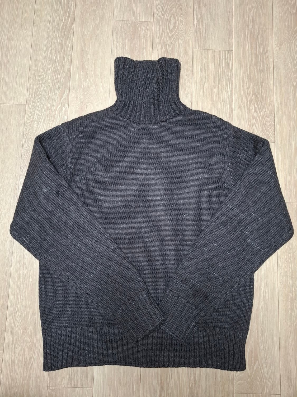 L 더블알엘 헤비 울75 코튼25 다크 그레이 터틀넥 니트 스웨터 상품이미지1