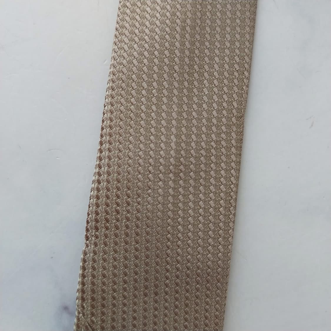 구찌 실크 진한 베이지 자카드 넥타이 8cm A+등급 K2552 상품이미지10