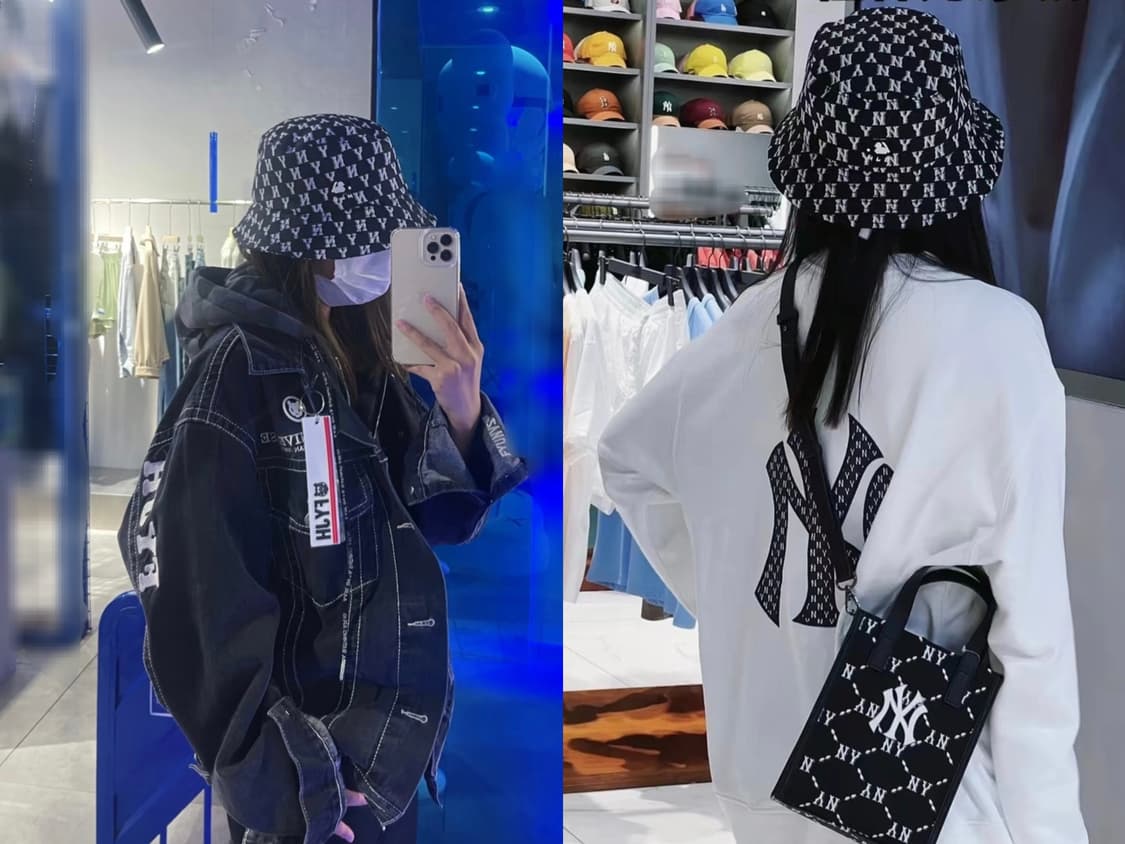 블랙 크림베이지 레터링 벙거지 모자 버킷햇 상품이미지3