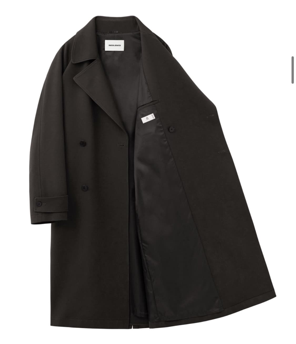 인사일런스 울 블랜드 롱 트렌치 코트 다크 브라운 L 상품이미지3