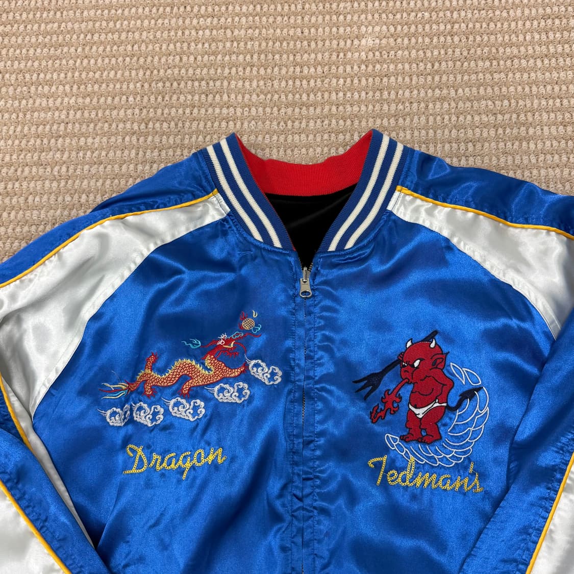 테드 컴퍼니 레드데빌 앤 타이거 벨벳 리버시블 양면 스카잔 상품이미지4