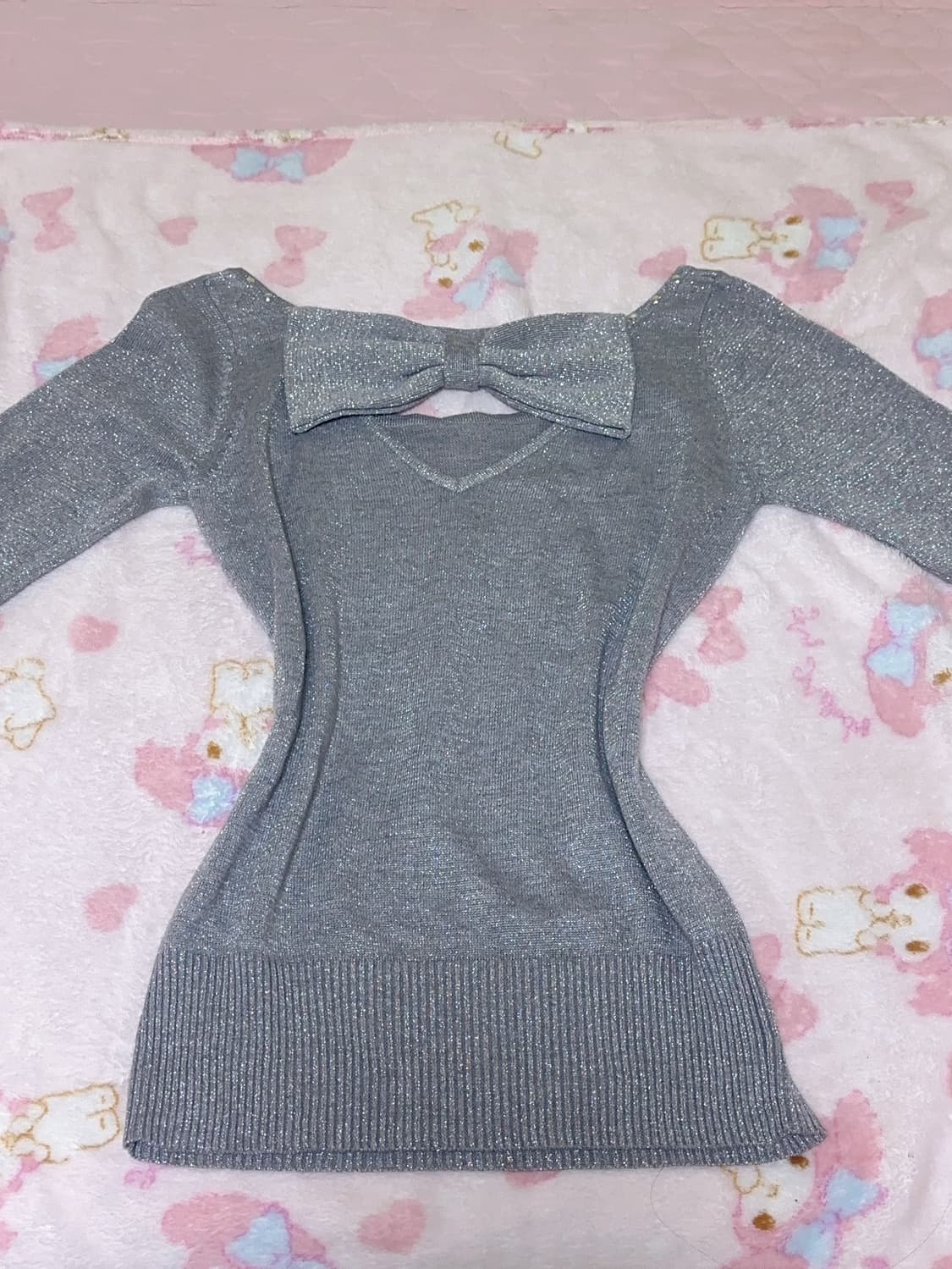 Cecil McBee ♥ 세실맥비 글리터 뒷리본 탑 미니원피스 히메갸루 상품이미지1