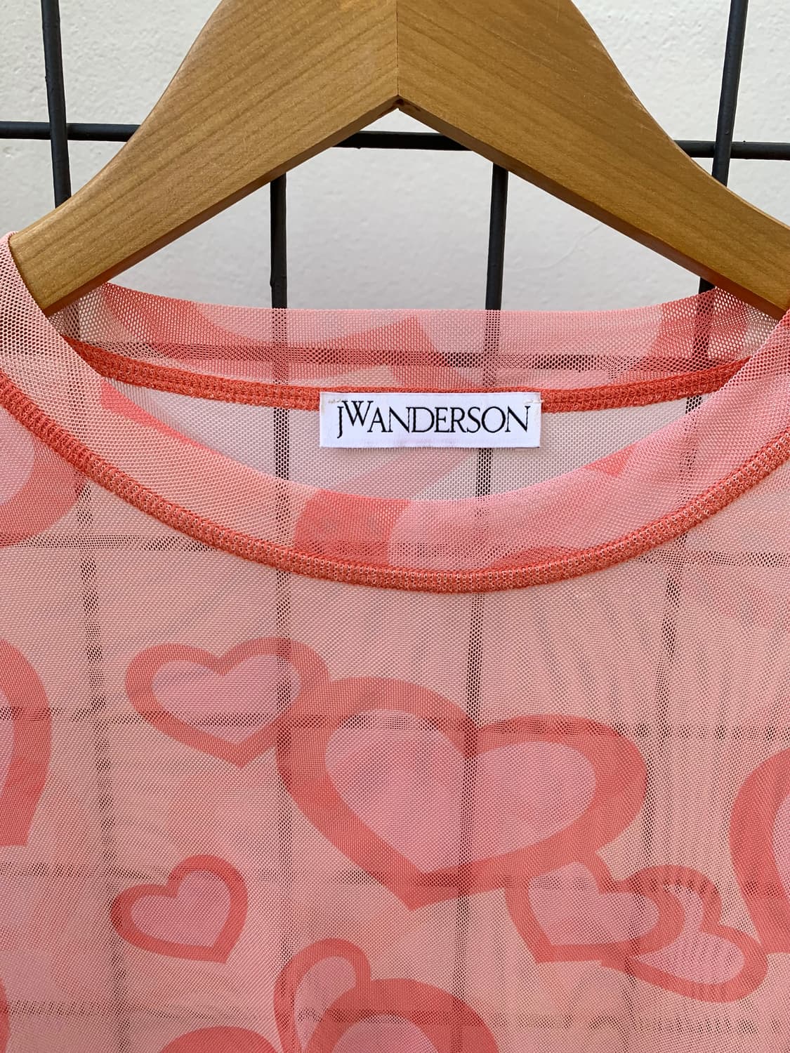 jw앤더슨 x 달려라 하니,  하트 패턴 메쉬 탑 상품이미지2