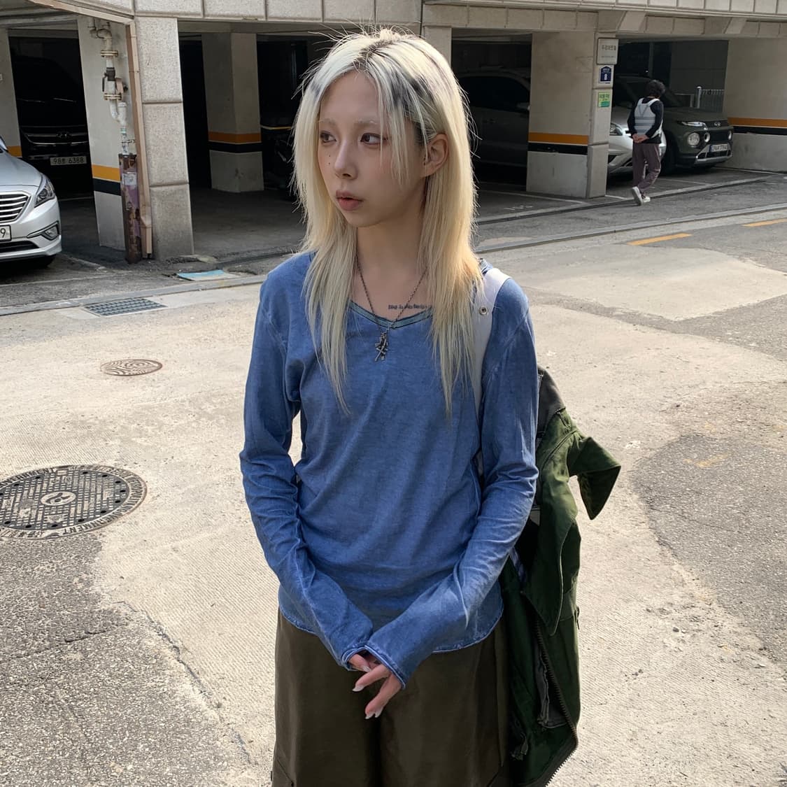 조르지오 브라토 백 레더 패치 브이넥 다잉 롱슬리브 상품이미지9