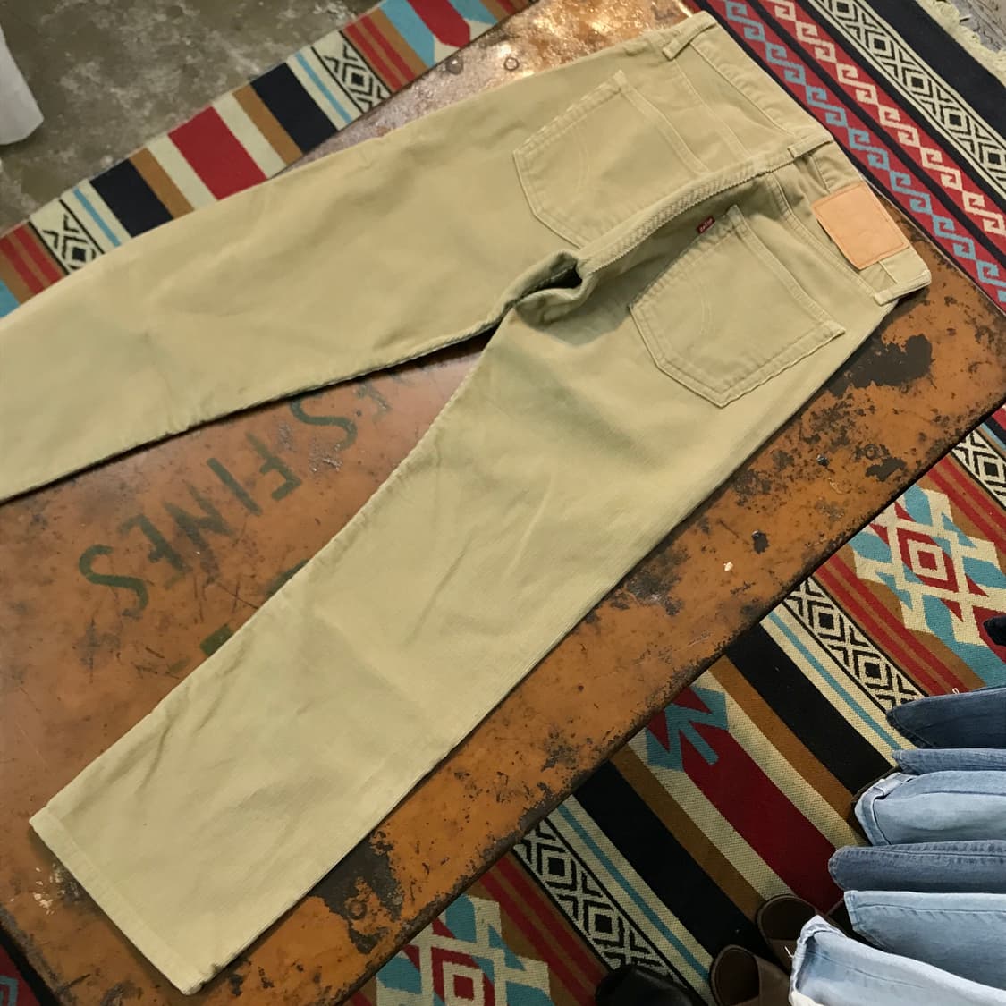 Japan 리바이스 505 베이지 코듀로이 팬츠 허리 27 28 사이즈  상품이미지3