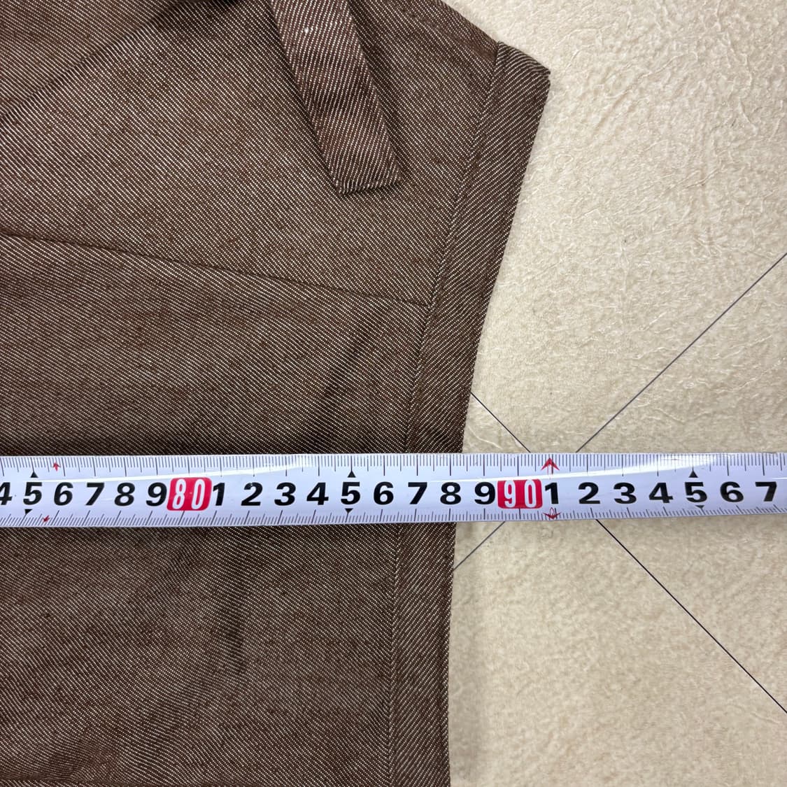 빈티지 브라운 데님 랩 스커트 상품이미지4