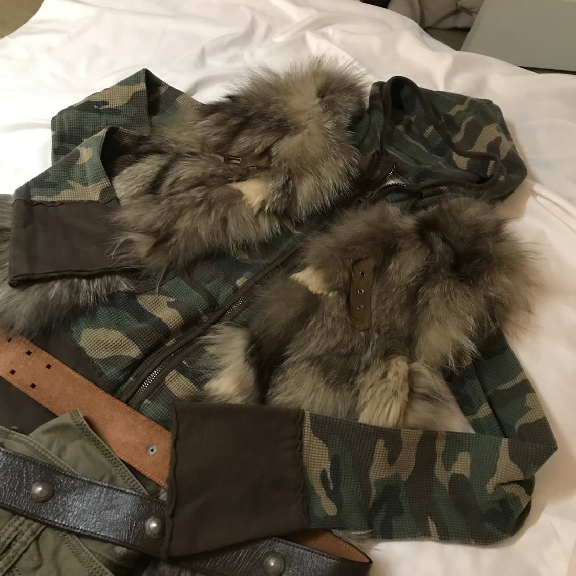 빈티지 카모 후드 벨트 셋업 상품이미지6