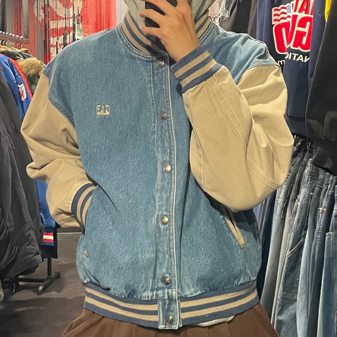 [IM] vtg 데님 바시티자켓 상품이미지2