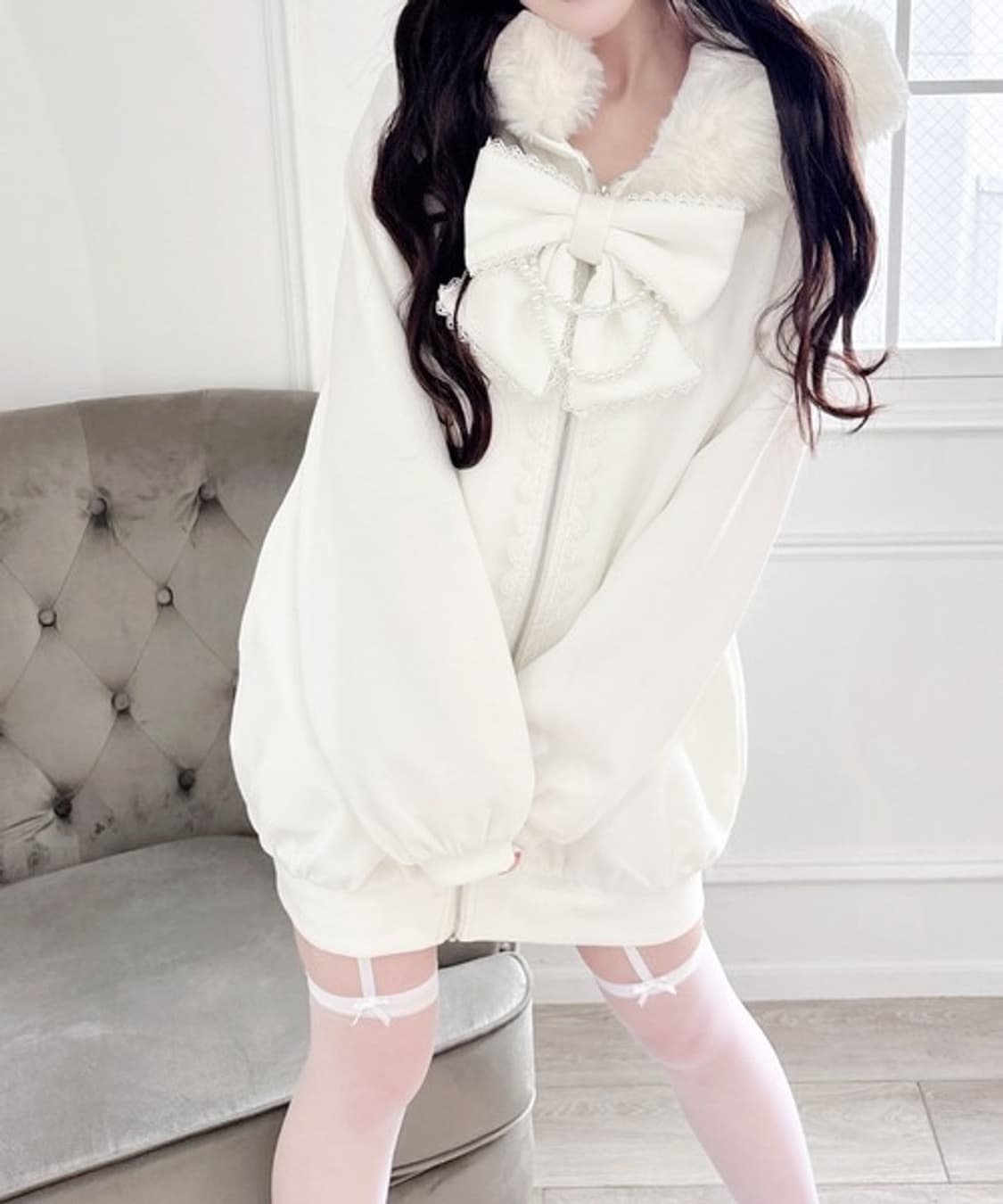 ma*rs 마즈 퍼 후드집업 양산형 양지뢰 스나계 걸리 일브 상품이미지1