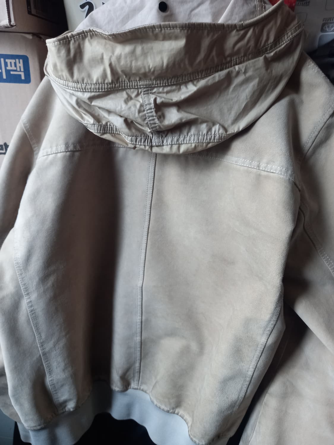 스톤아일랜드 레더 후두자켓 100 상품이미지2